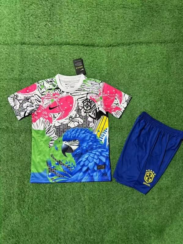 Brazil 2025 Kids Special Soccer Jersey And Shorts 03
