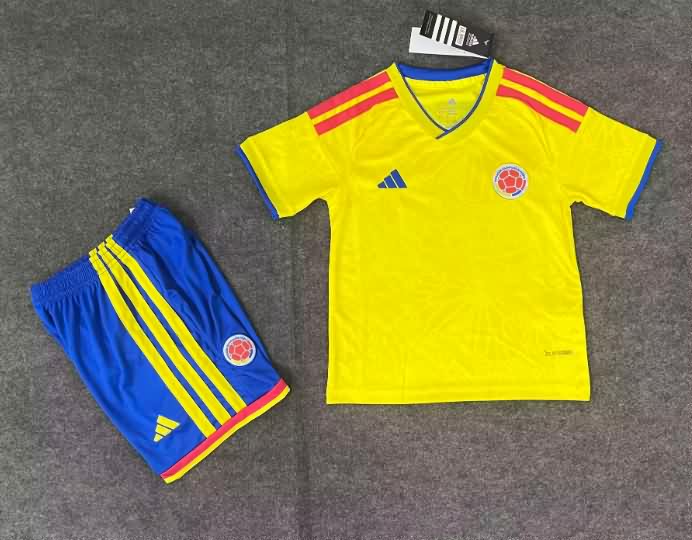 Colombia 2026 Kids World Cup Home Soccer Jersey And Shorts
