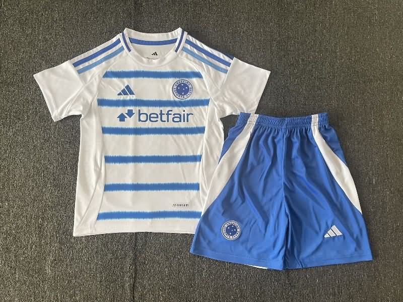 Cruzeiro 2025 Kids Away Soccer Jersey And Shorts