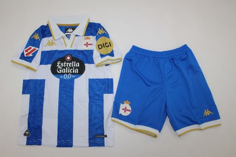 Deportivo La Coruna 25/26 Kids Home Soccer Jersey And Shorts