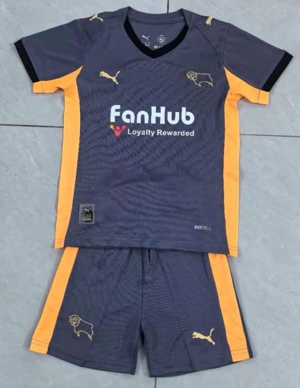 Derby County 25/26 Kids Away Soccer Jersey And Shorts
