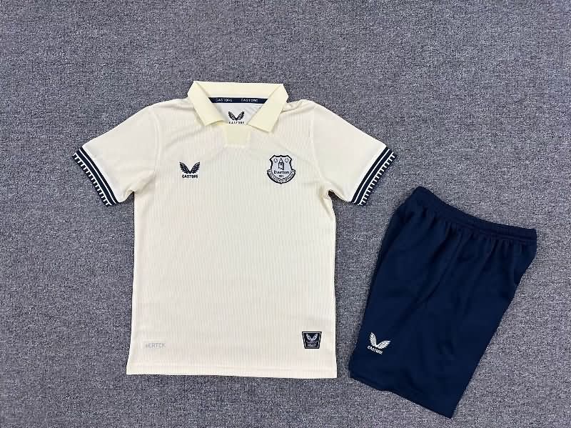 Everton 25/26 Kids Away Soccer Jersey And Shorts