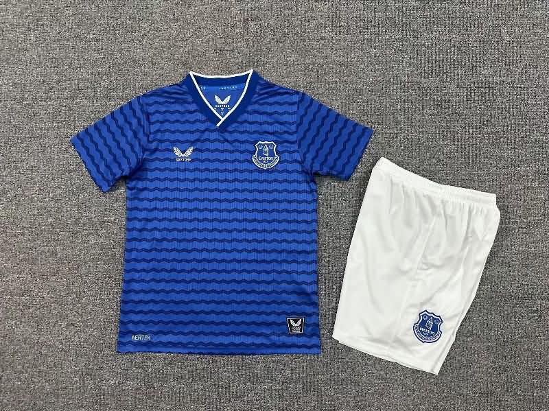Everton 25/26 Kids Home Soccer Jersey And Shorts