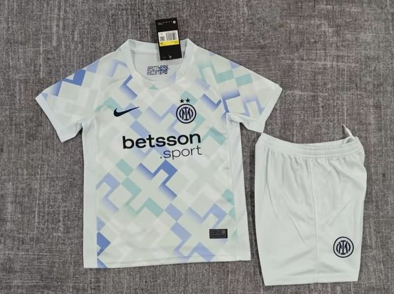 Inter Milan 25/26 Kids Away Soccer Jersey And Shorts Leaked