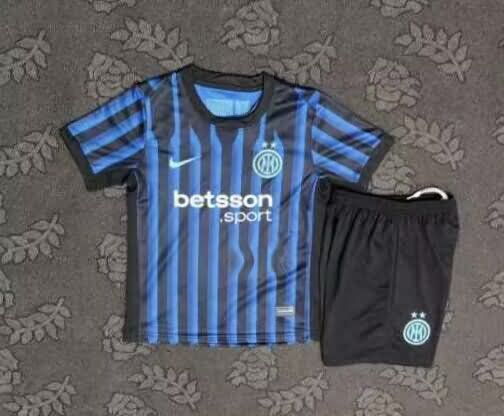 Inter Milan 25/26 Kids Home Soccer Jersey And Shorts Leaked