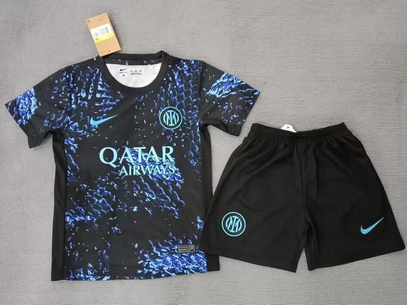 Inter Milan 25/26 Kids Training Soccer Jersey And Shorts