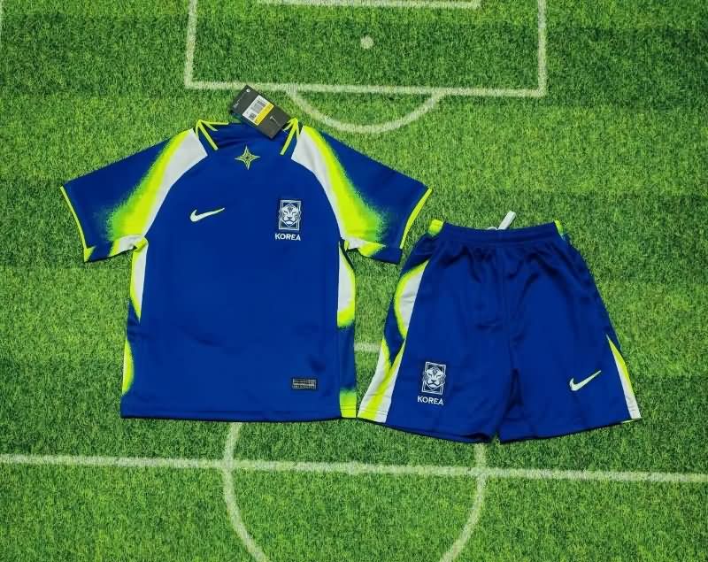 Korea 2025 Kids Away Soccer Jersey And Shorts