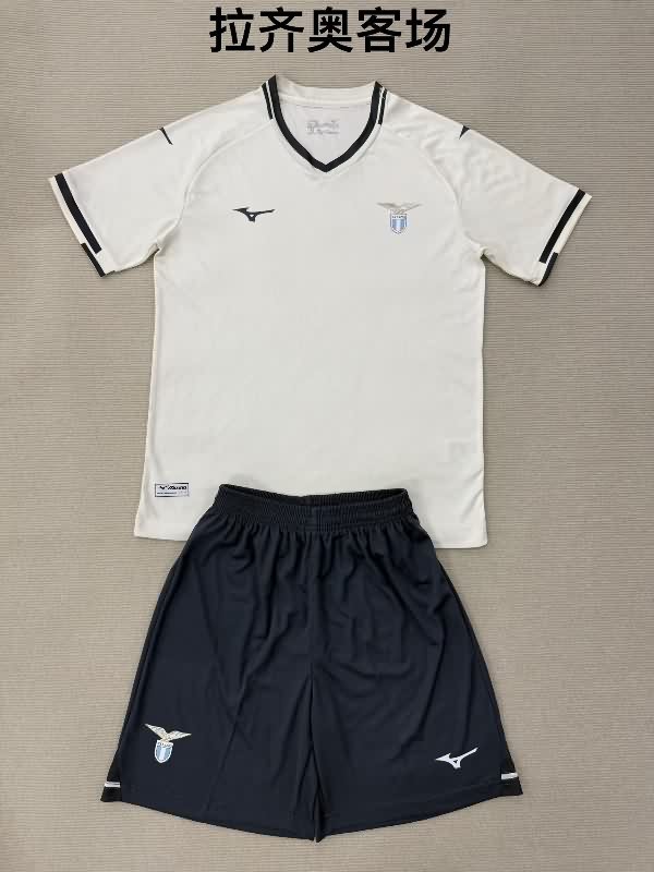 Lazio 25/26 Kids Away Soccer Jersey And Shorts