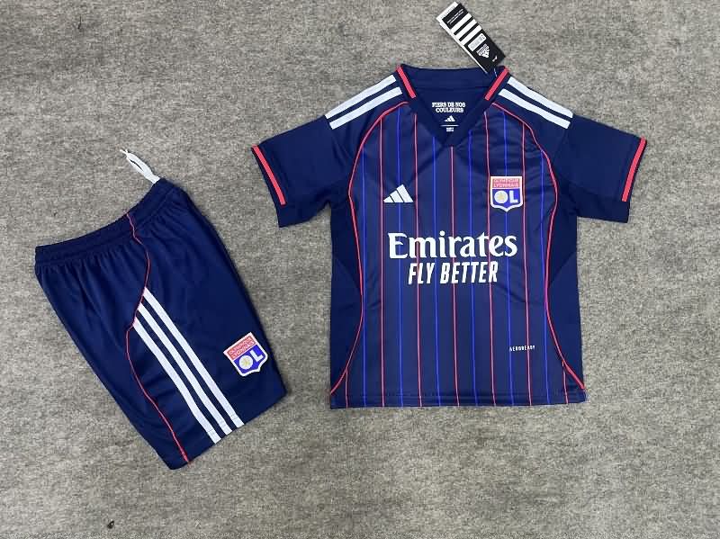 Lyon 25/26 Kids Away Soccer Jersey And Shorts