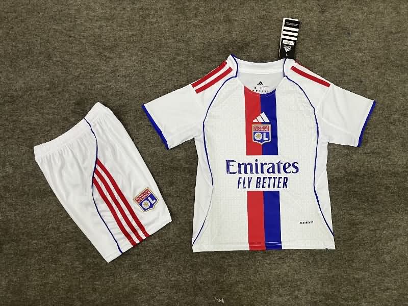 Lyon 25/26 Kids Home Soccer Jersey And Shorts