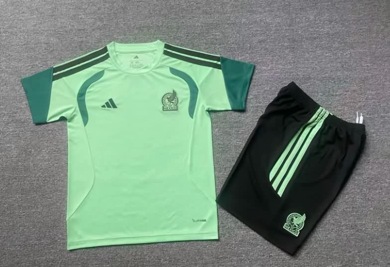Mexico 2026 Kids Training Soccer Jersey And Shorts 02