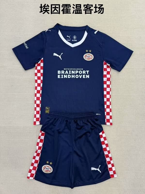 PSV Eindhoven 25/26 Kids Away Soccer Jersey And Shorts