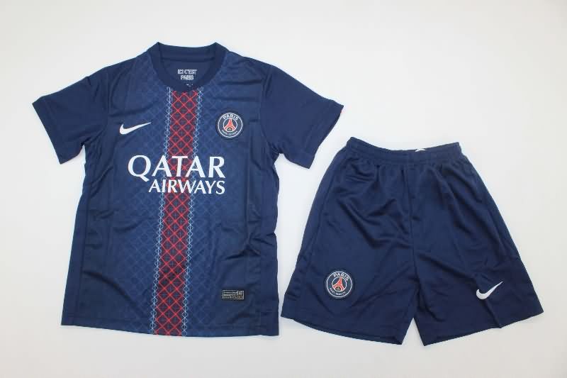 Paris St Germain 25/26 Kids Home Soccer Jersey And Shorts