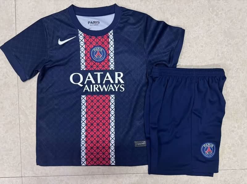 Paris St Germain 25/26 Kids Home Soccer Jersey And Shorts Leaked