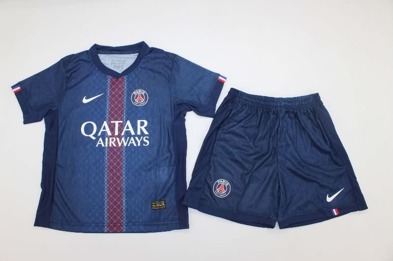 Paris St Germain 25/26 Kids Home Soccer Jersey And Shorts (Player)