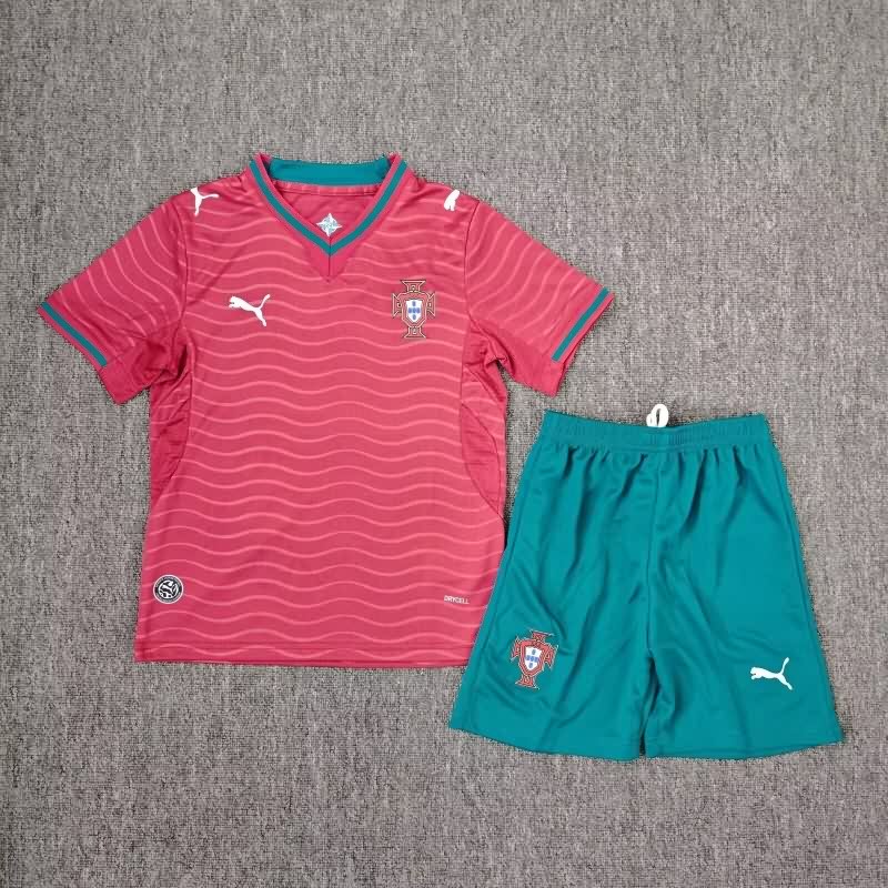 Portugal 2026 Kids World Cup Home Soccer Jersey And Shorts