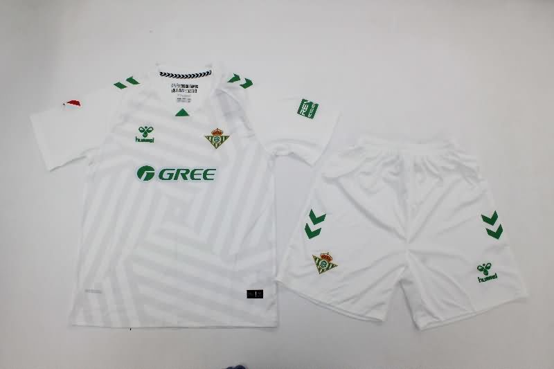 Real Betis 25/26 Kids Goalkeeper White Soccer Jersey And Shorts