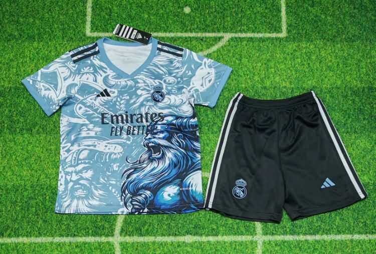 Real Madrid 25/26 Kids Special Soccer Jersey And Shorts 03