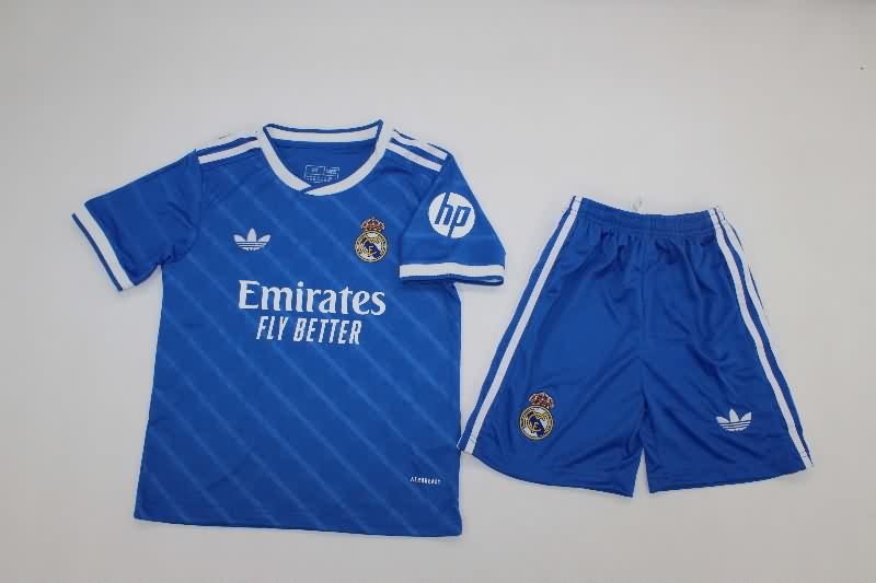 Real Madrid 25/26 Kids Third Soccer Jersey And Shorts
