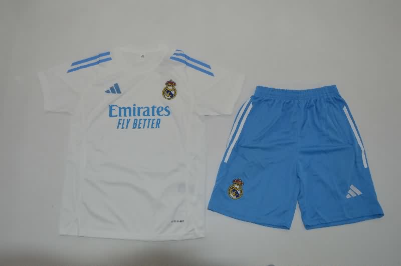 Real Madrid 25/26 Kids Training Soccer Jersey And Shorts