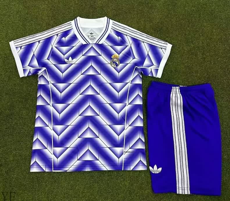 Real Madrid 25/26 Kids Training Soccer Jersey And Shorts 02