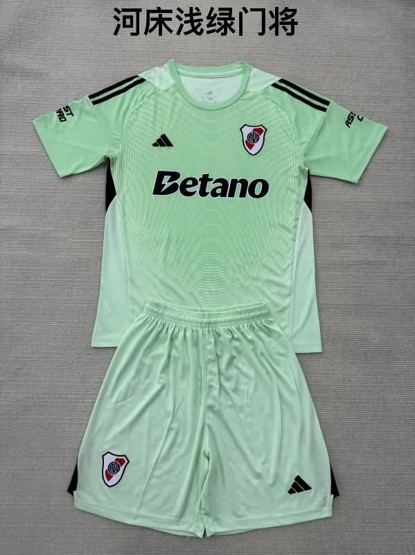 River Plate 25/26 Kids Goalkeeper Green Soccer Jersey And Shorts