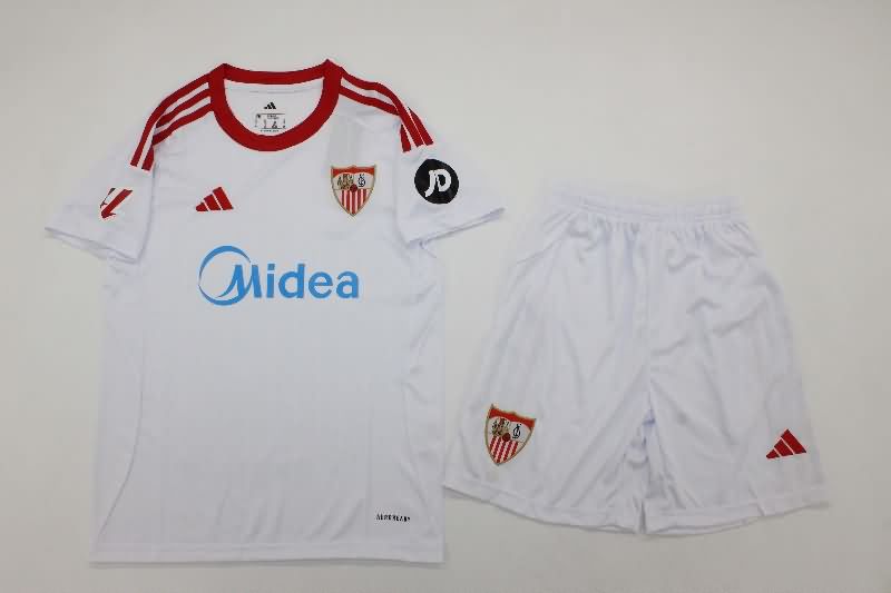 Sevilla 25/26 Kids Home Soccer Jersey And Shorts