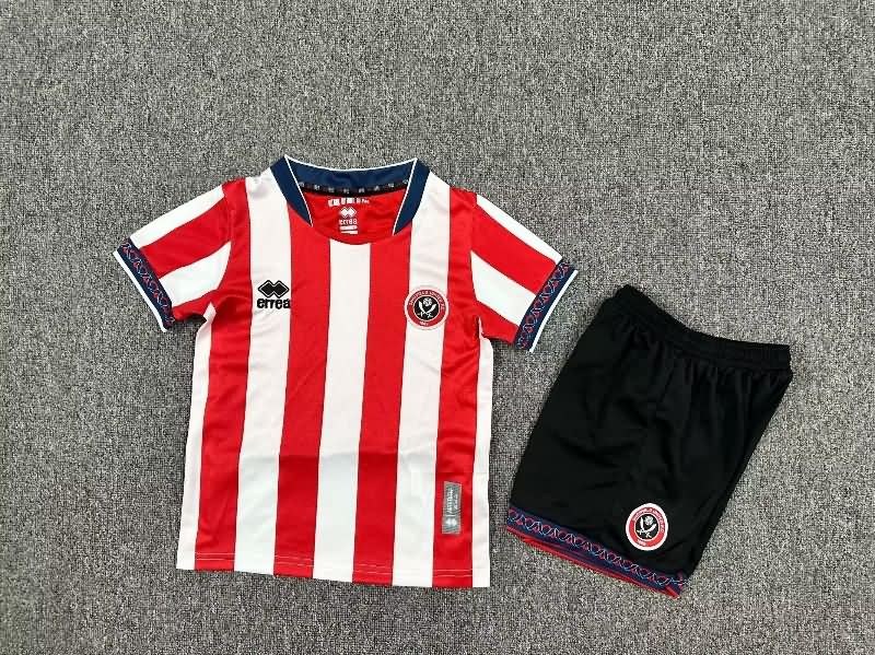 Sheffield United 25/26 Kids Home Soccer Jersey And Shorts