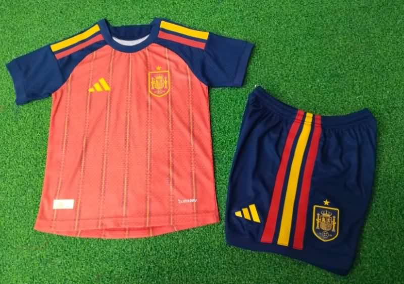 Spain 2026 Kids World Cup Home Soccer Jersey And Shorts (Player)