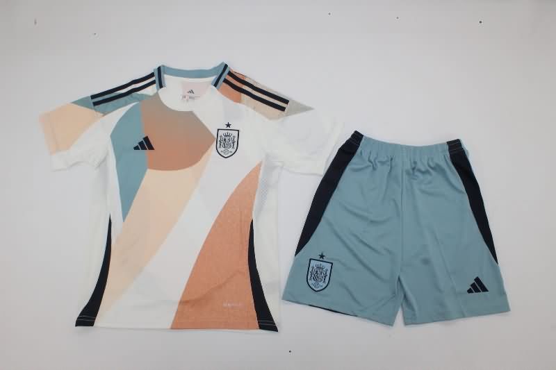 Spain 2025 Kids Female EURO Away Soccer Jersey And Shorts