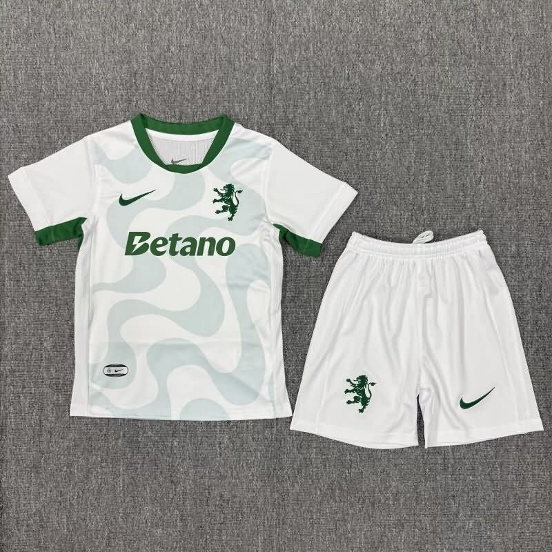 Sporting Lisbon 25/26 Kids Away Soccer Jersey And Shorts