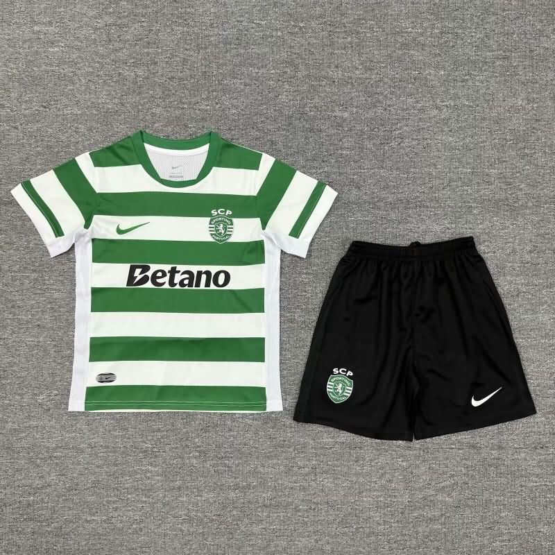 Sporting Lisbon 25/26 Kids Home Soccer Jersey And Shorts
