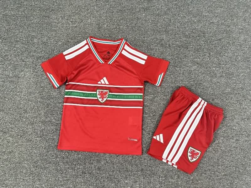 Wales 2026 Kids Home Soccer Jersey And Shorts