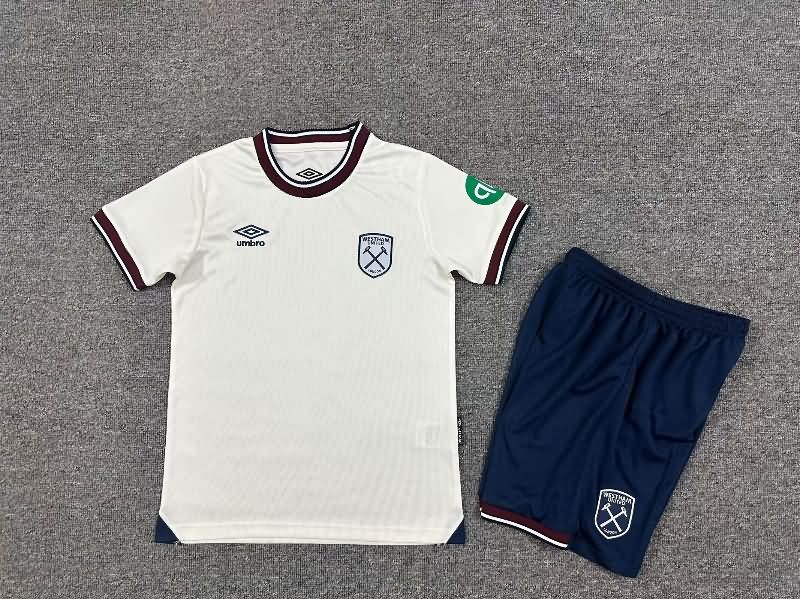 West Ham 25/26 Kids Away Soccer Jersey And Shorts