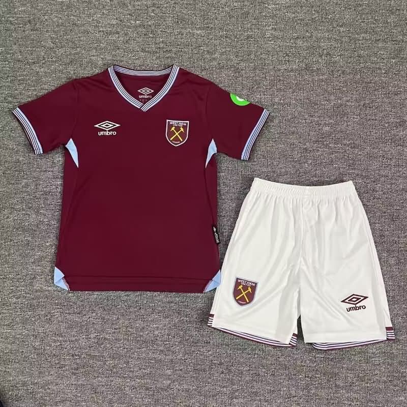 West Ham 25/26 Kids Home Soccer Jersey And Shorts