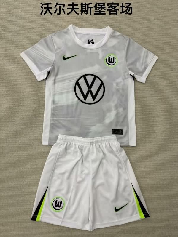 Wolfsburg 25/26 Kids Away Soccer Jersey And Shorts