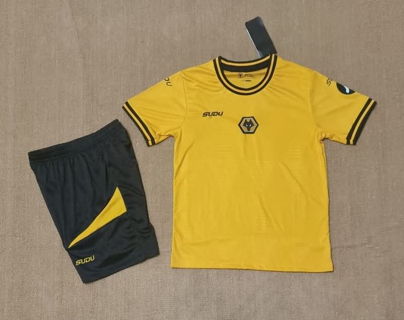 Wolves 25/26 Kids Home Soccer Jersey And Shorts