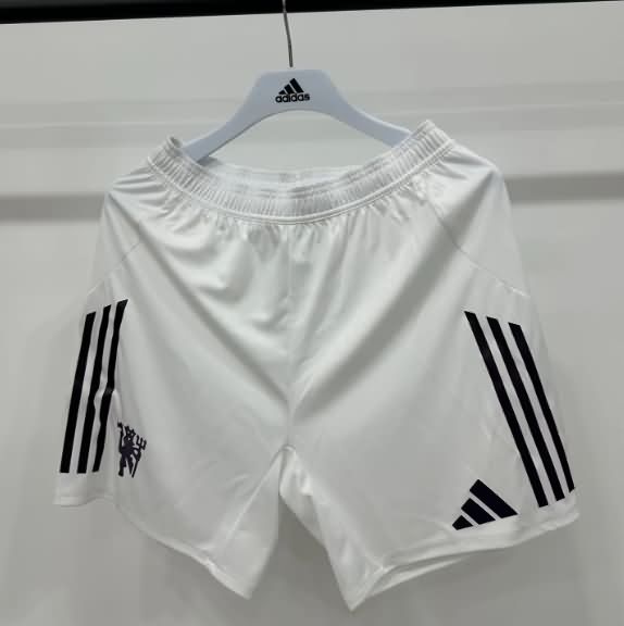 AAA(Thailand) Manchester United 25/26 Away White Soccer Shorts (Player)