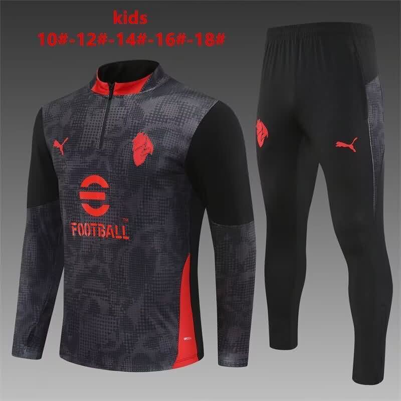 AC Milan 25/26 Kids Black Soccer Tracksuit