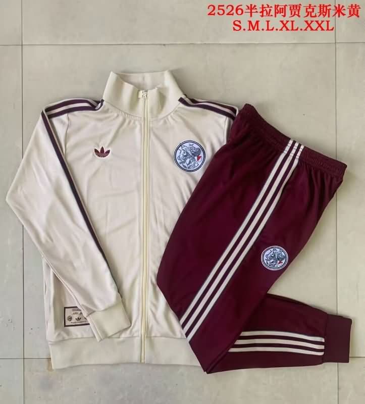 AAA(Thailand) Ajax 25/26 Light Yellow Soccer Tracksuit 02