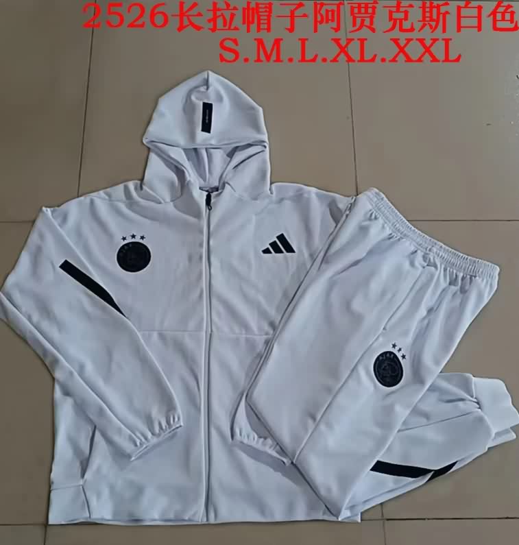 AAA(Thailand) Ajax 25/26 White Soccer Tracksuit 03