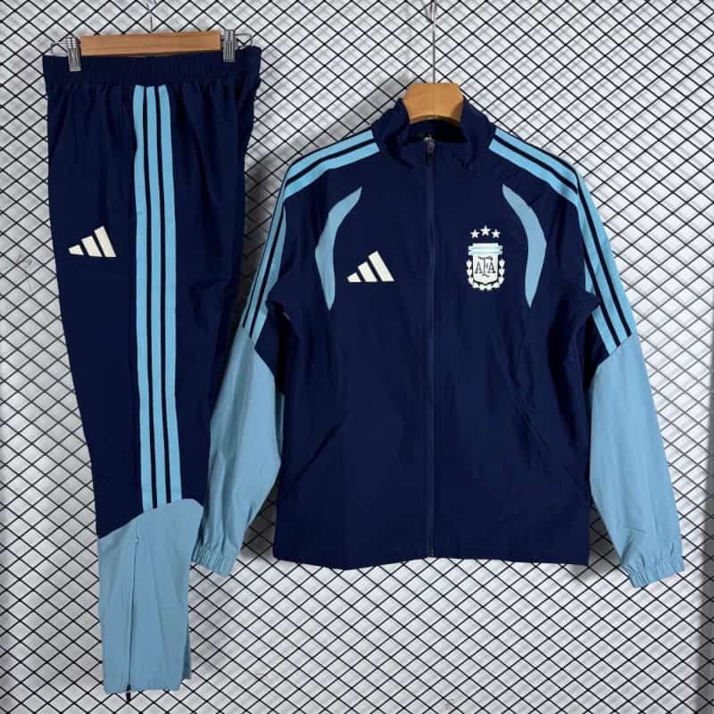 AAA(Thailand) Argentina 2026 Dark Blue Soccer Tracksuit 04