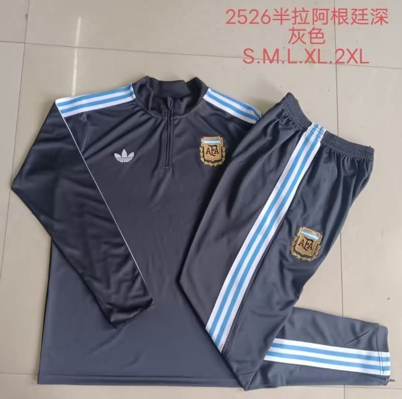 AAA(Thailand) Argentina 2025 Dark Grey Soccer Tracksuit
