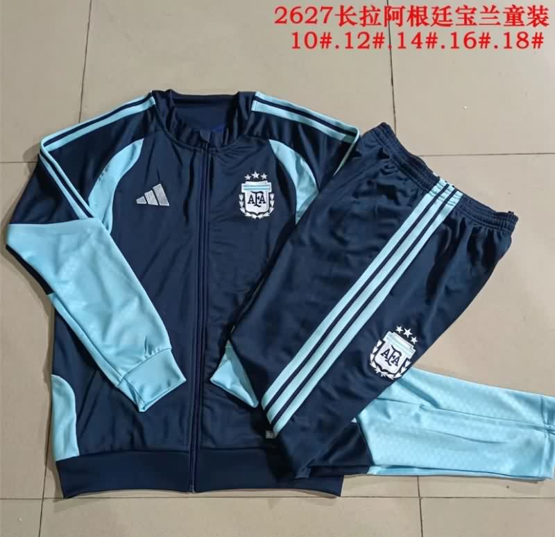 Argentina 2026 Kids Dark Blue Soccer Tracksuit 02
