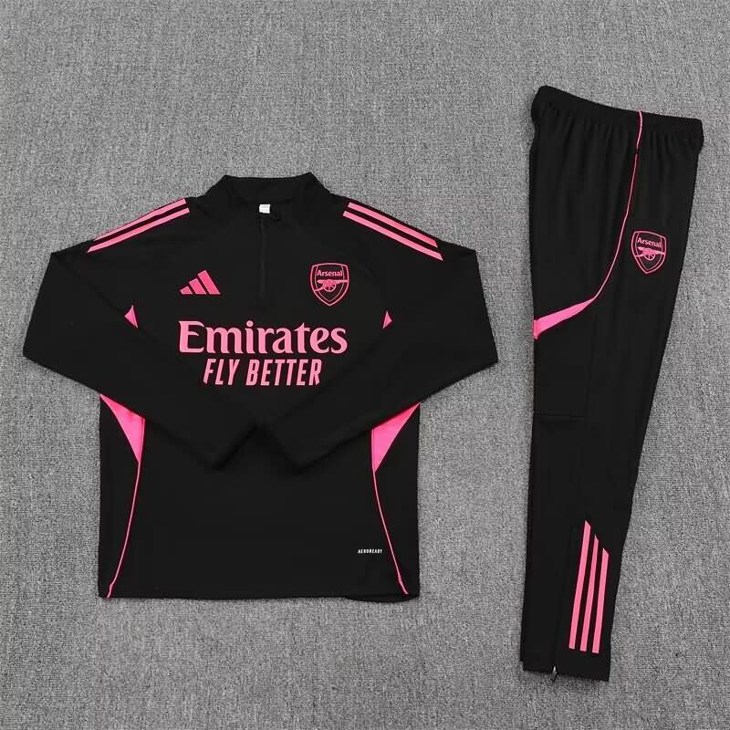 AAA(Thailand) Arsenal 25/26 Black Soccer Tracksuit 02
