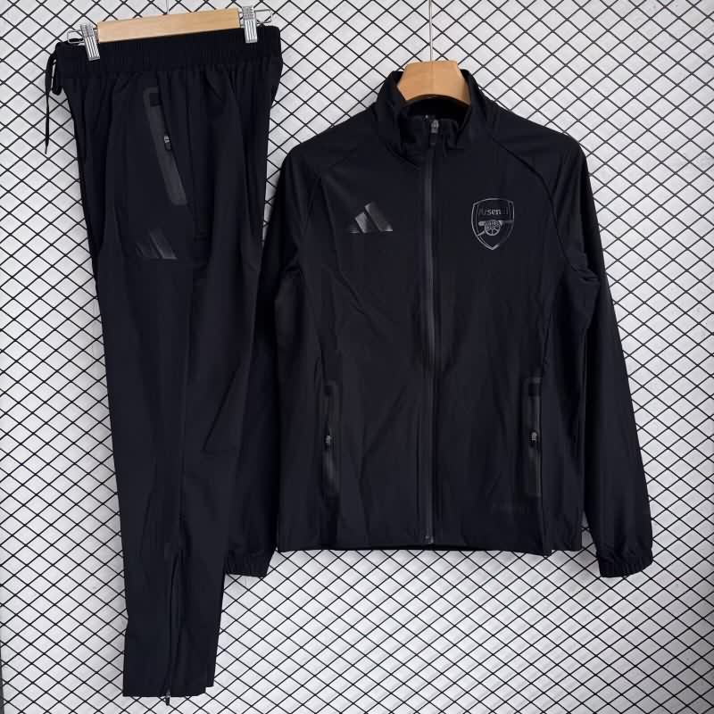 AAA(Thailand) Arsenal 25/26 Black Soccer Tracksuit 03