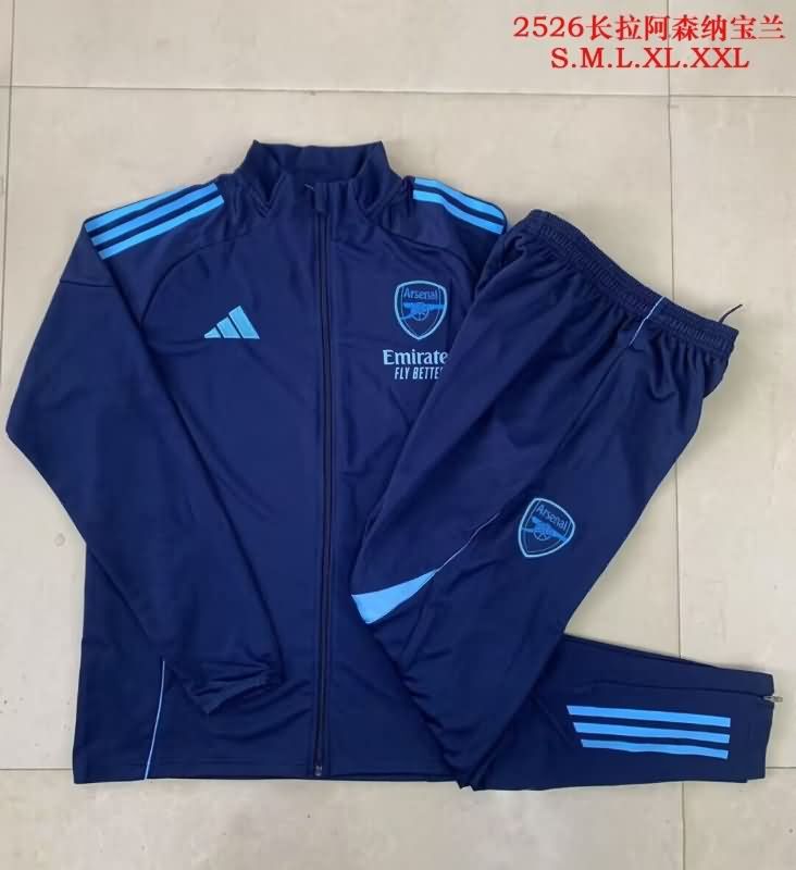 AAA(Thailand) Arsenal 25/26 Dark Blue Soccer Tracksuit 02