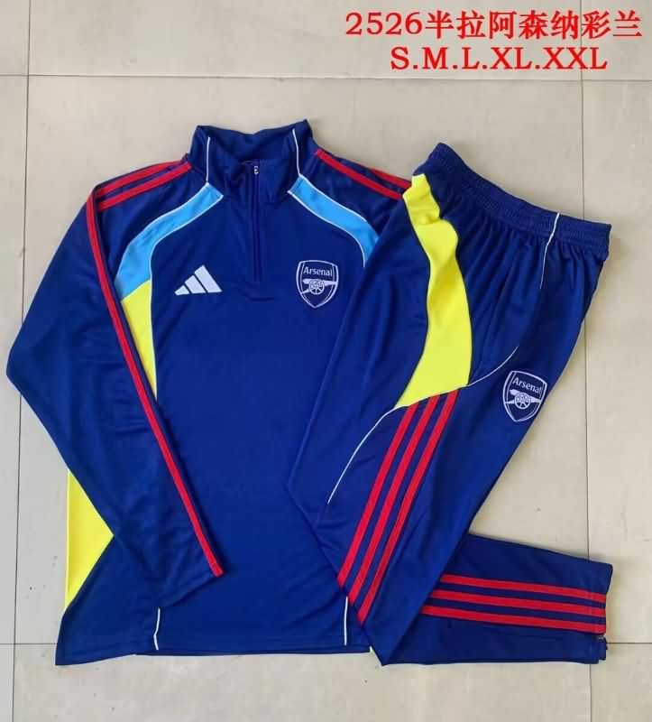 AAA(Thailand) Arsenal 25/26 Dark Blue Soccer Tracksuit 04