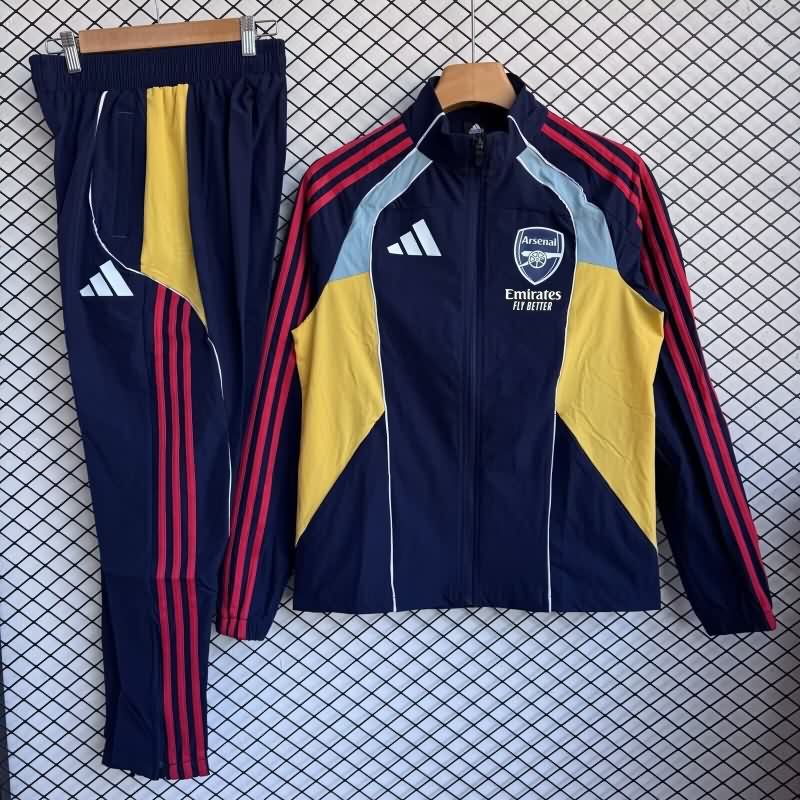 AAA(Thailand) Arsenal 25/26 Dark Blue Soccer Tracksuit 08