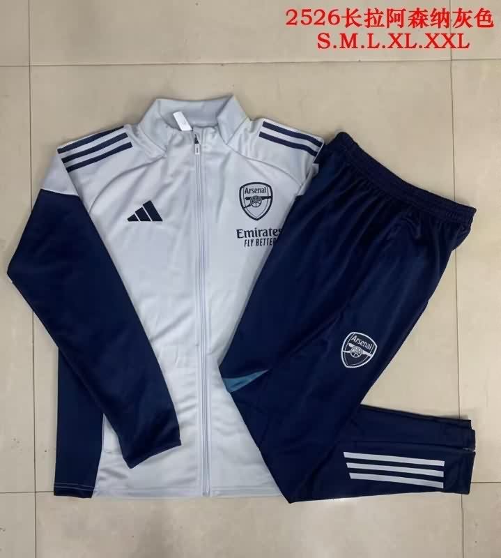 AAA(Thailand) Arsenal 25/26 Grey Soccer Tracksuit 02
